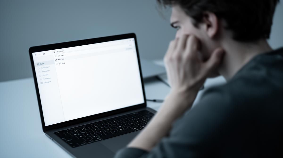 Person staring at empty inbox