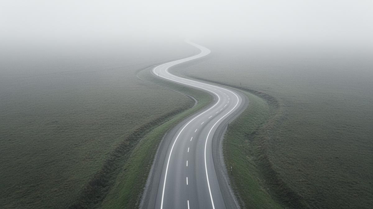 Long winding road symbolizing a long sales cycle